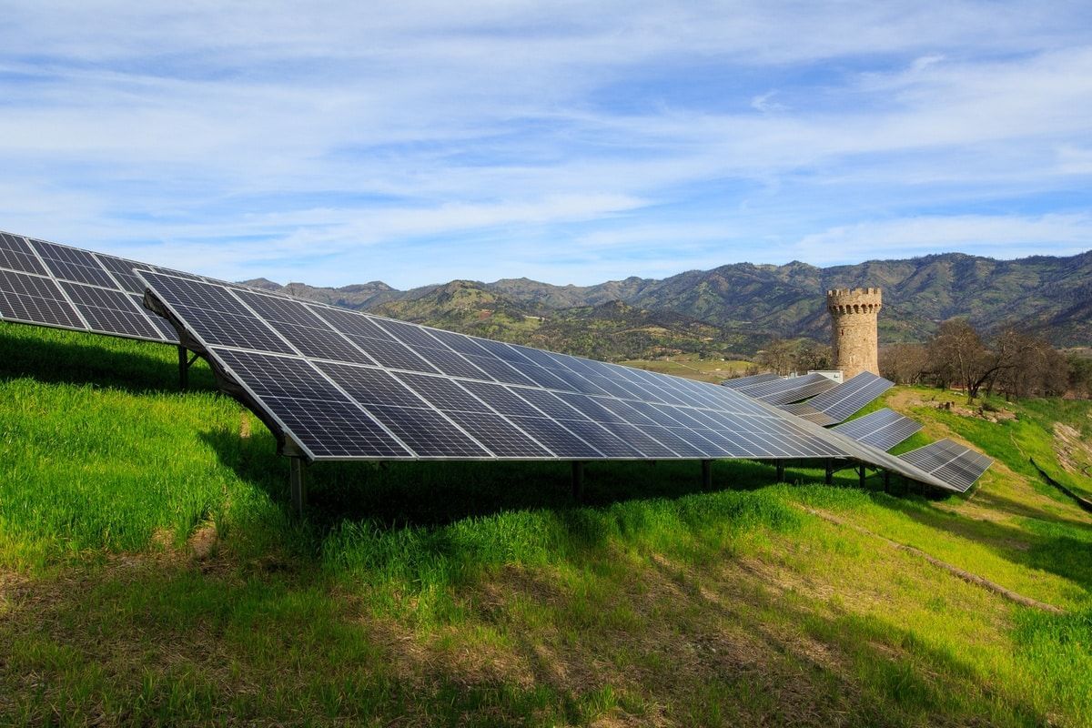 Solar panel array at Castello di Amorosa