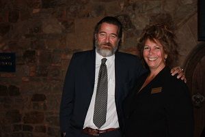 a man and woman posing for a picture
