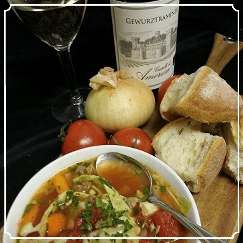 Deconstructed albondigas soup