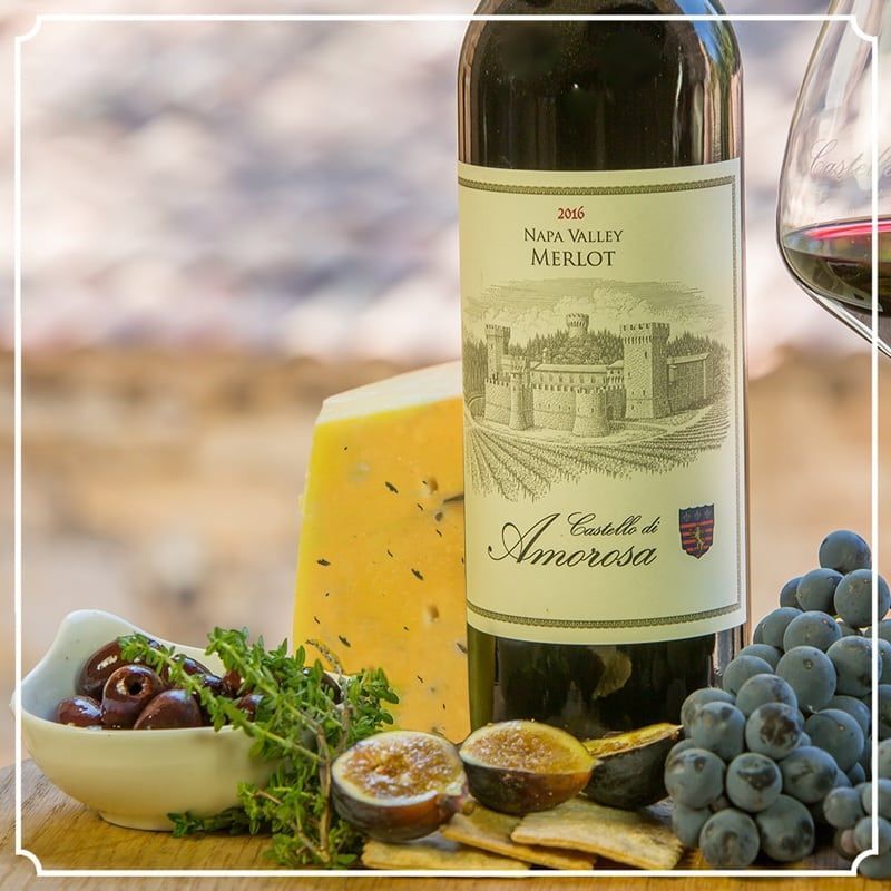 Merlot Wine & Cotswald Cheese
