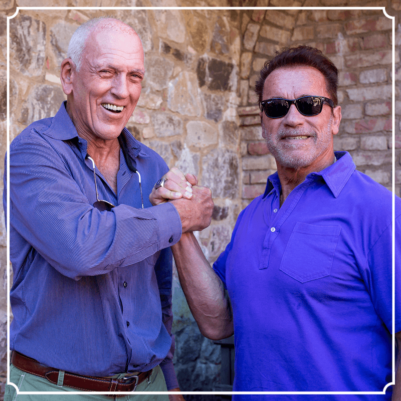 Arnold Schwarzenegger and Dario Sattui
