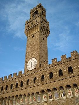 a clock on Palazzo Vecchio