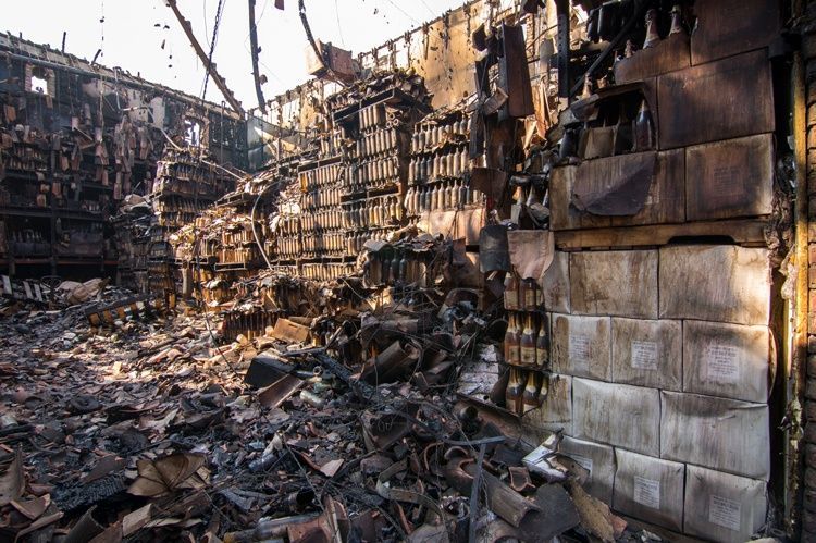 Glass Fire warehouse