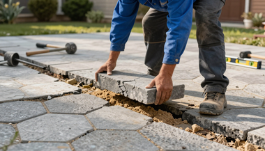 Patio repair and re-leveling work