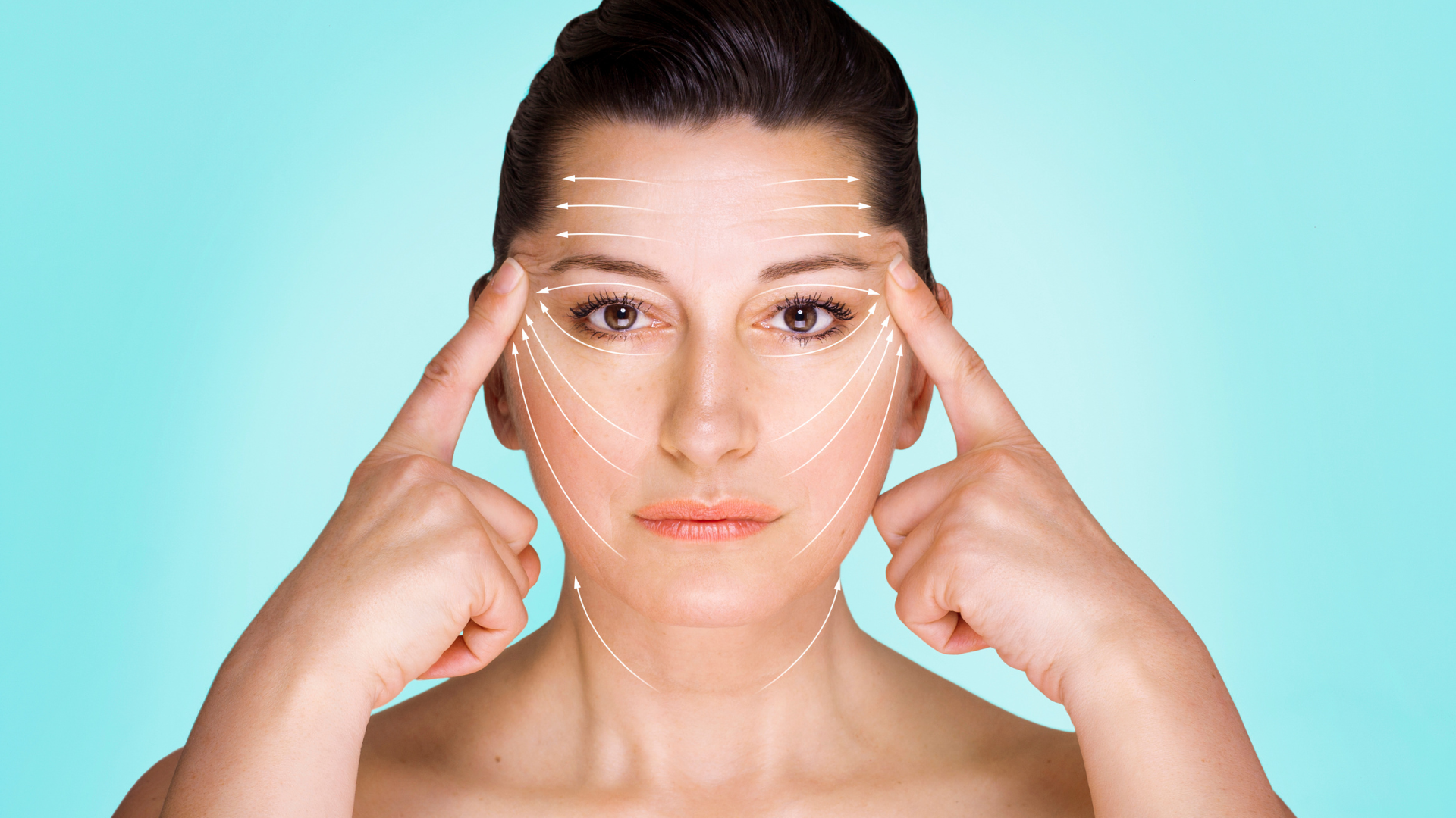 Woman pointing at areas for PDO threading