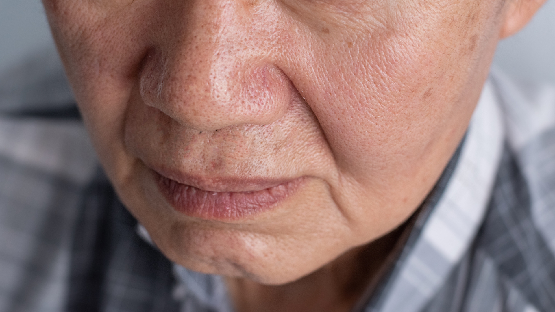 Close up of pores on skin