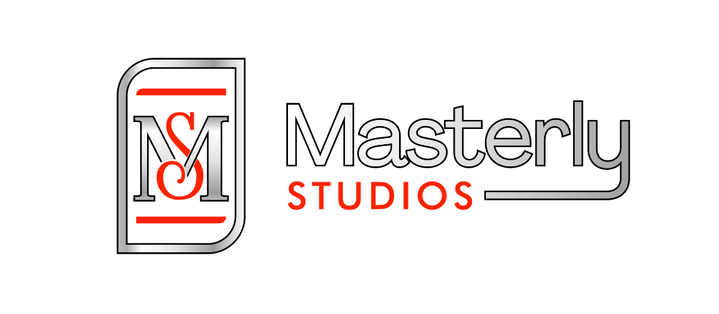 Masterly Studios logo with stylized MS emblem and red and gray text