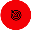 Red circle with a black bullseye target icon in the center