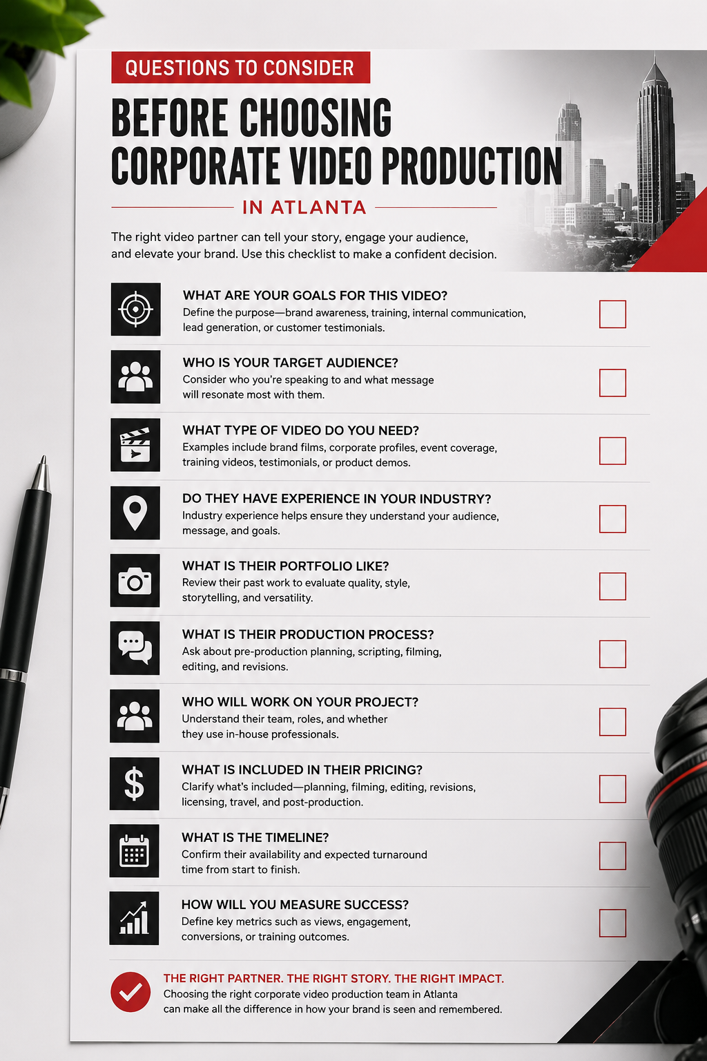 questions to consider before choosing corporate video production Atlanta