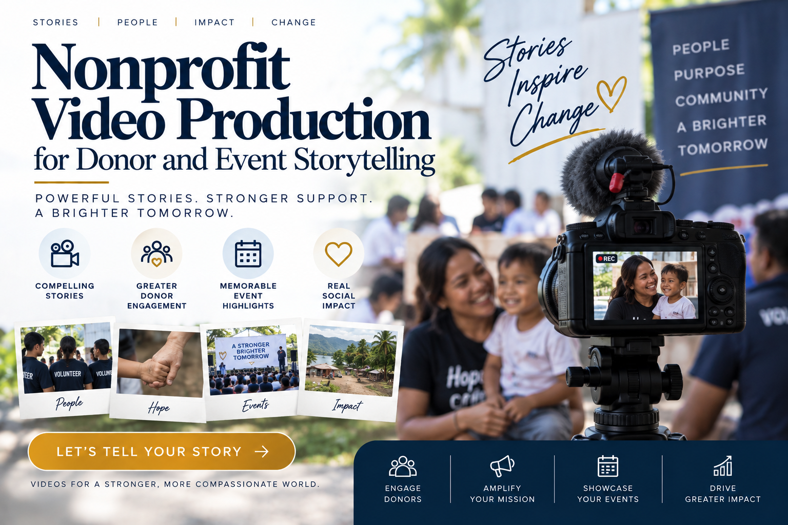 Nonprofit video production for donor and event storytelling