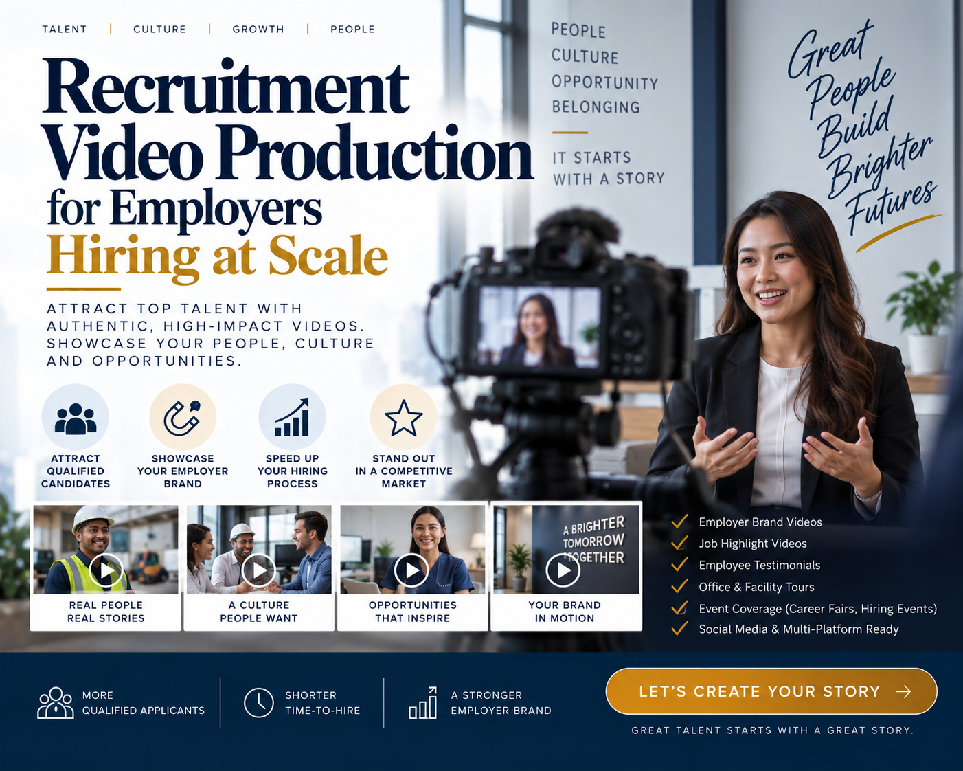 Recruitment video production for employers hiring at scale