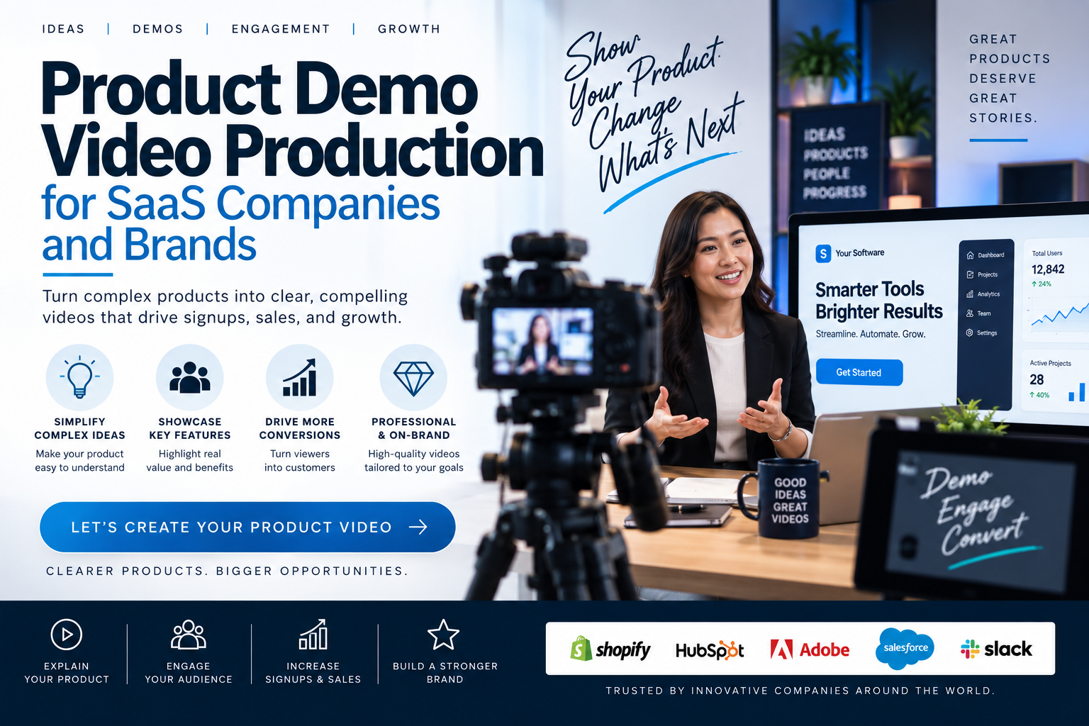 Product demo video production for SaaS companies and brands