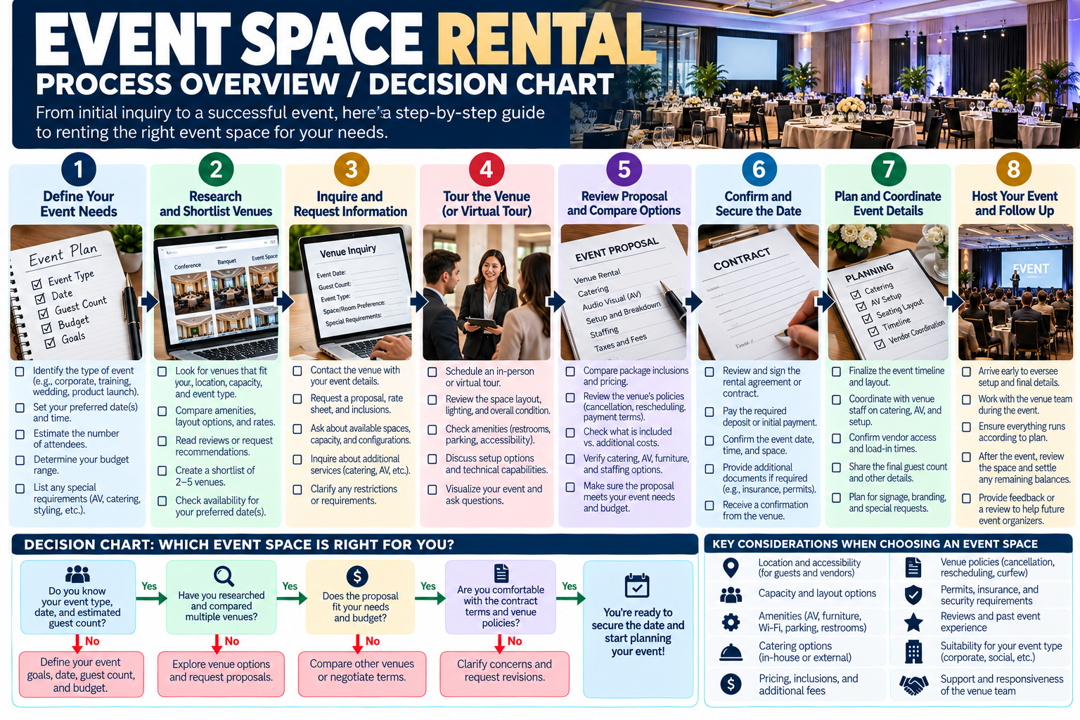 event space rental process overview or decision chart