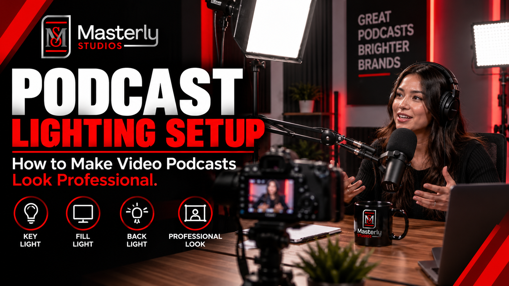 podcast lighting setup