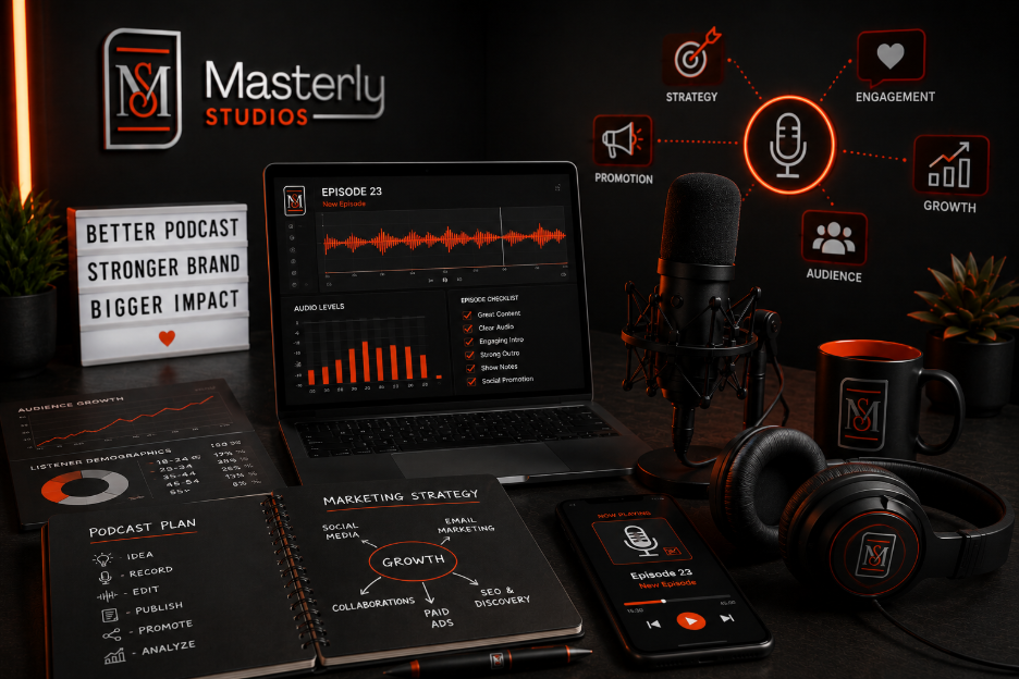 screen, podcast, mic, headphone