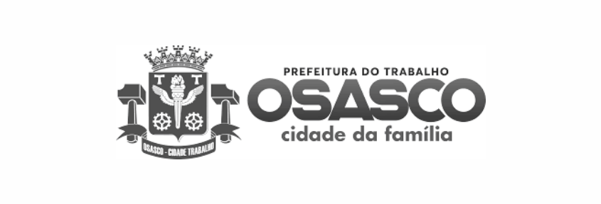 A black and white logo for osasco cidade da familia.