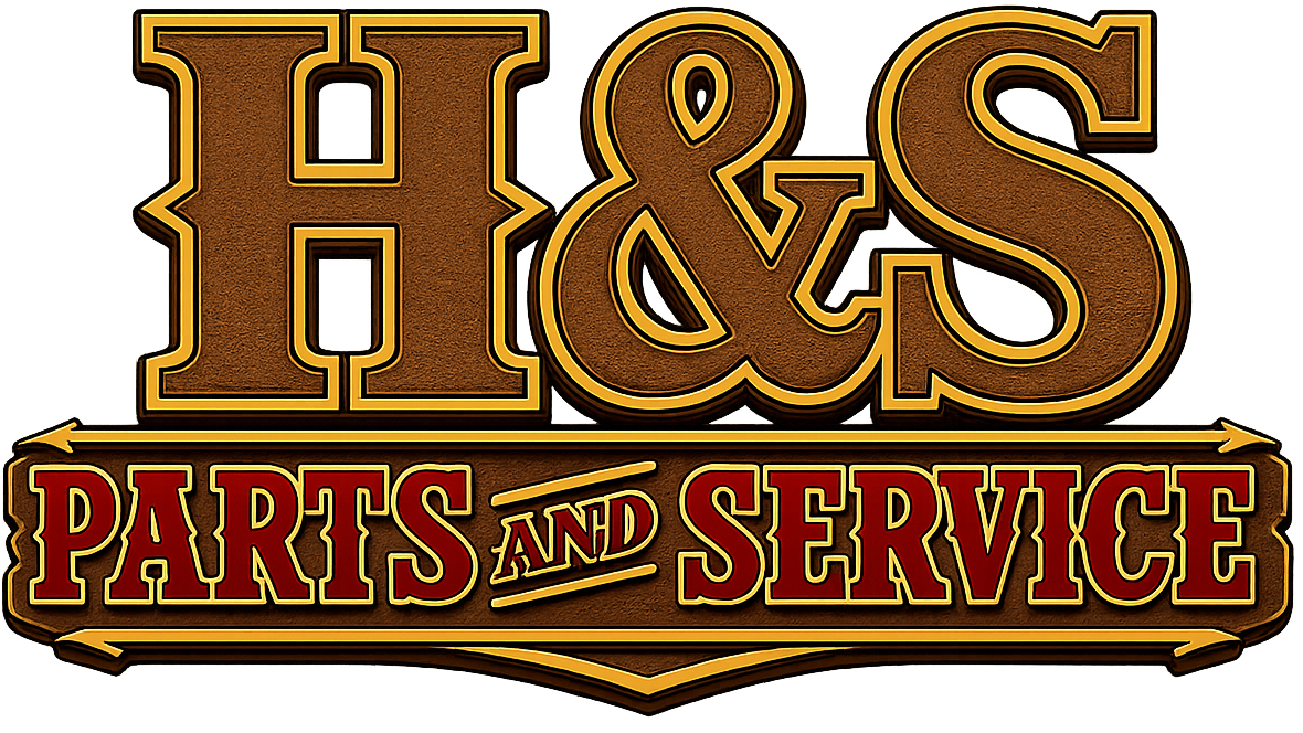 H&S Parts and Service logo in gold and brown lettering on a white background