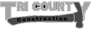 Tri County Construction logo in gray and black text