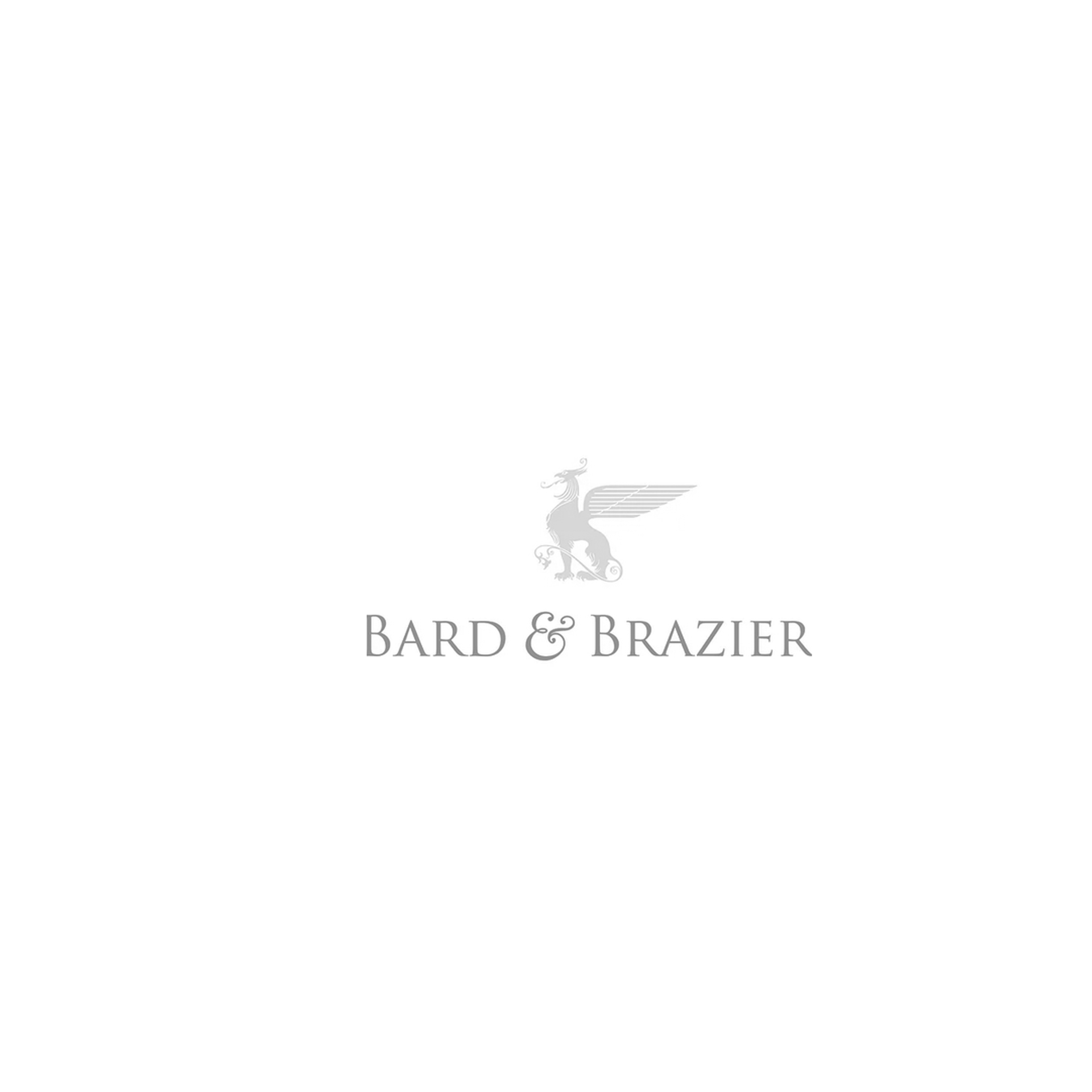 A logo for bard & brazier with a griffin on a white background.