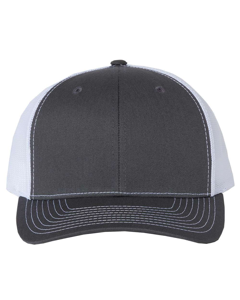 A black and white baseball cap on a white background