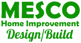 MESCO Home Improvement Design/Build logo in green text on white background