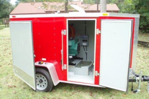 Trailer-mounted generator designed for portable and backup power needs.