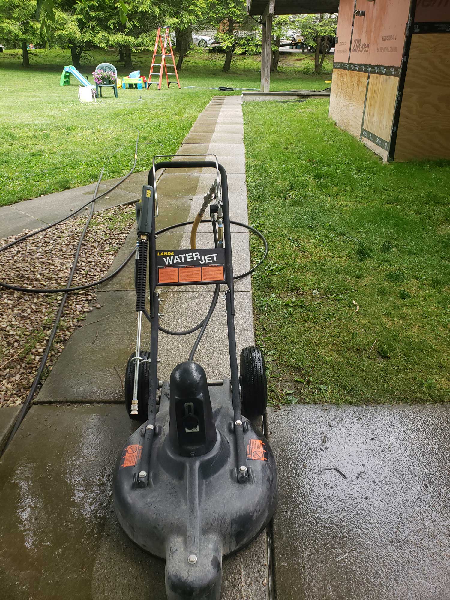 Path Walk Cleaning Using Water Jet