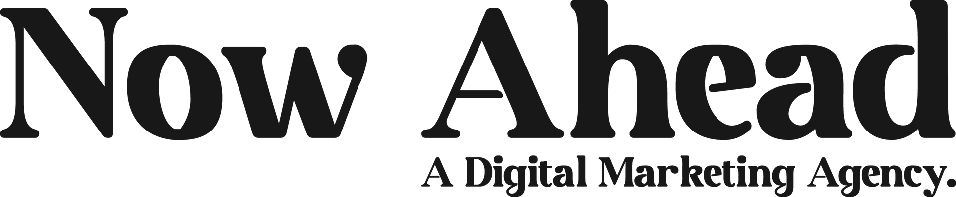 Now Ahead logo with the tagline “A Digital Marketing Agency” in black text on a white background