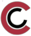 A black letter C inside a larger red letter C.