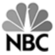 The NBC peacock logo, featuring a stylized colorful bird silhouette above the bold, black text 