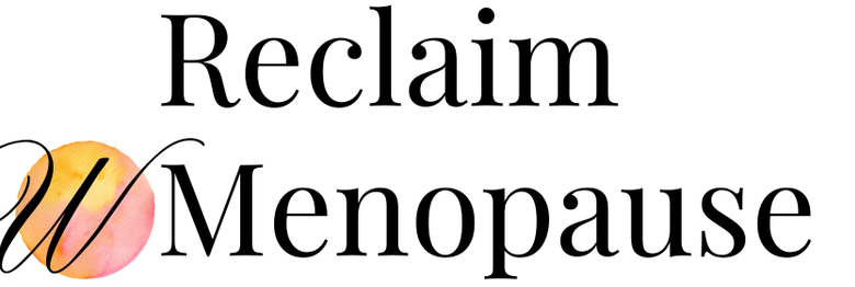 A logo for reclaim menopause is shown on a white background.