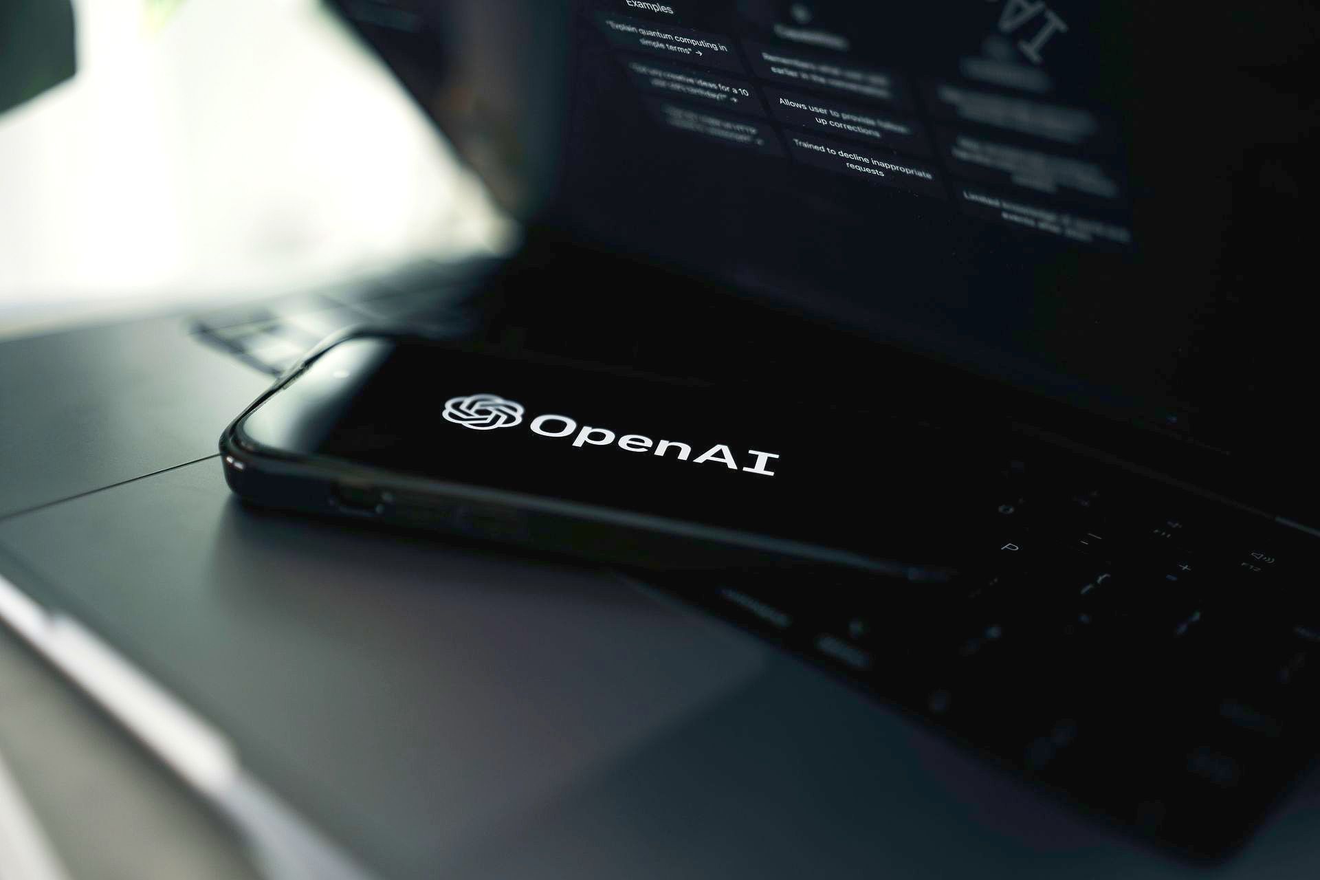 Open AI keychain on a laptop