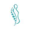 a silhouette of a person with a spine on a white background .