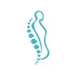 a silhouette of a person with a spine on a white background .
