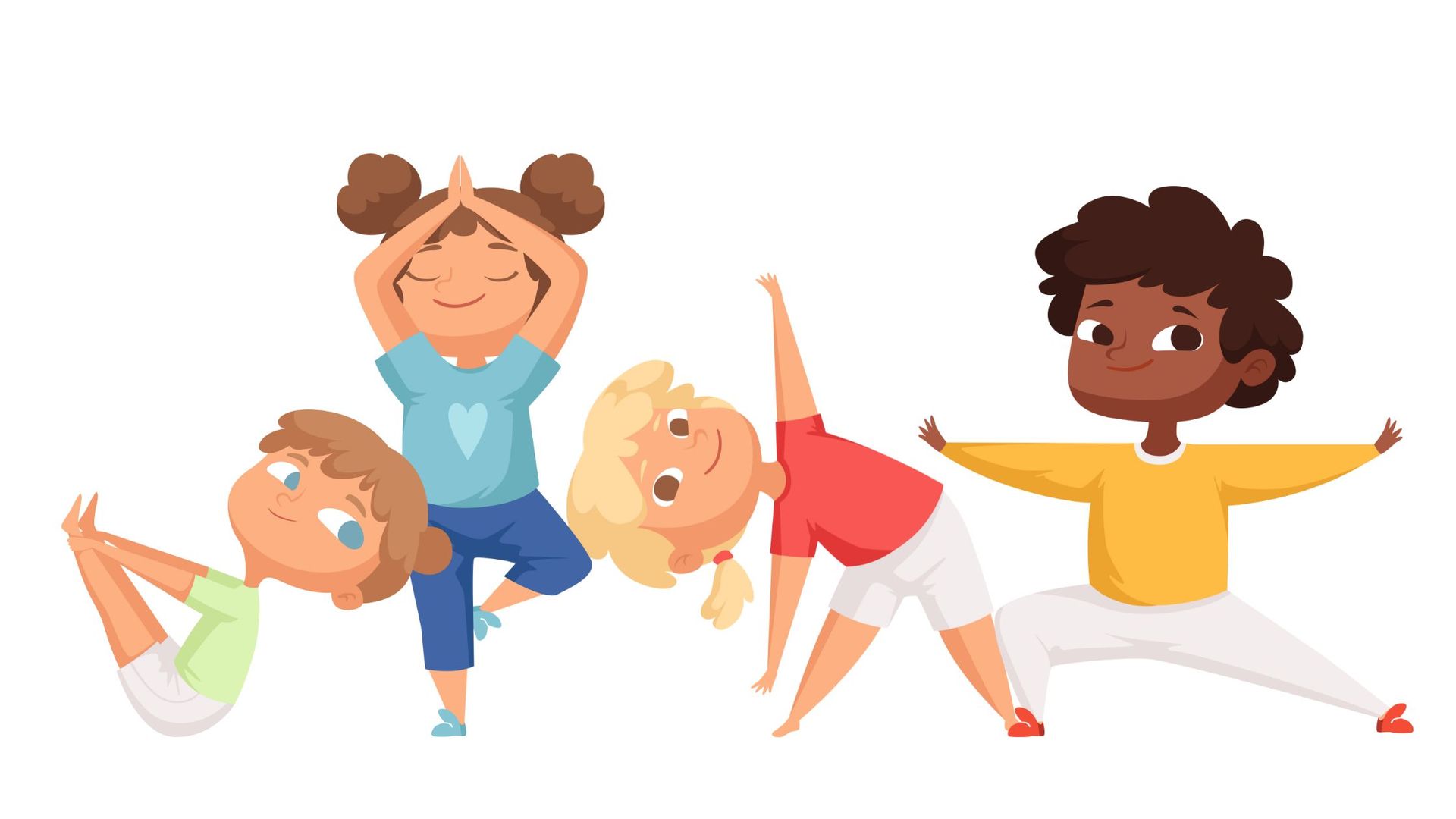 graphic of kids stretching