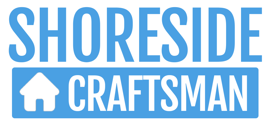 The logo for "SHORESIDE CRAFTSMAN" in blue text, with "CRAFTSMAN" inside a blue rectangle featuring a white house icon.