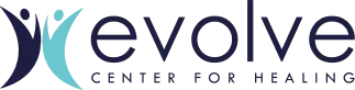 The logo for evolve center for healing is a center for healing.