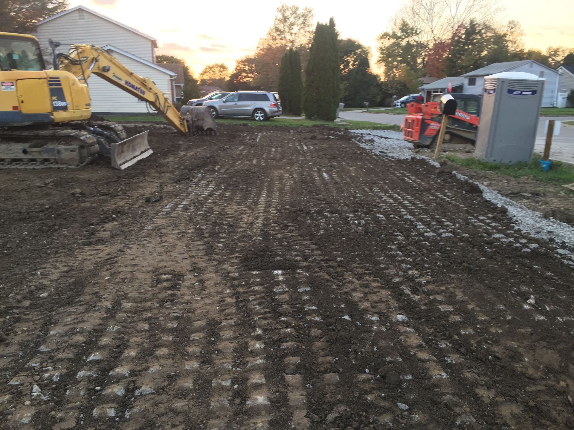 Covered with dirt
