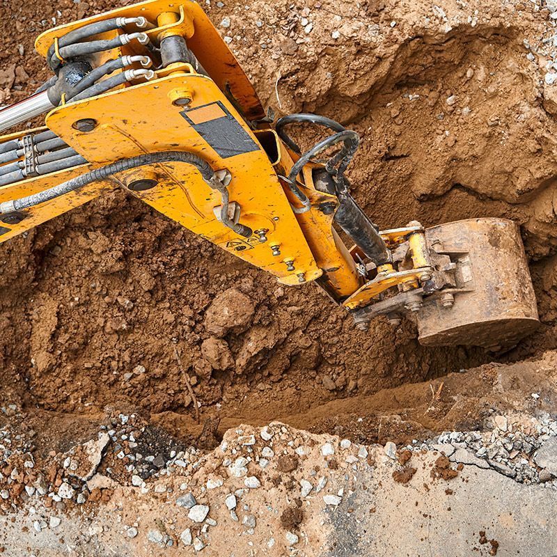 Excavator At Work Excavator At Work