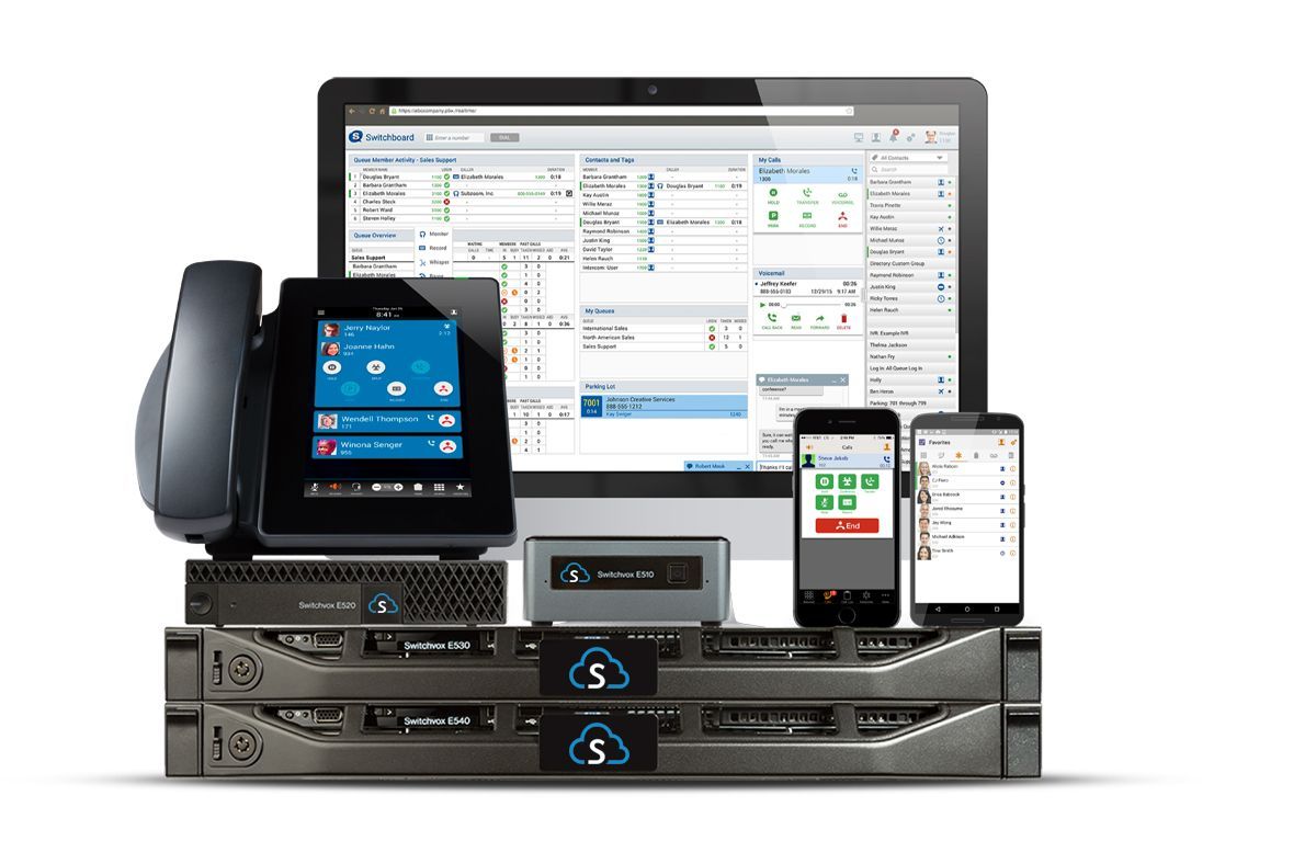 A computer , phone , tablet , and cell phone are stacked on top of each other.