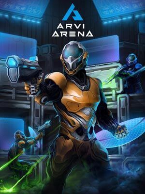Futuristični robot sa Laser Tag pištoljem u desnoj ruci i štitom u lijevoj ruci