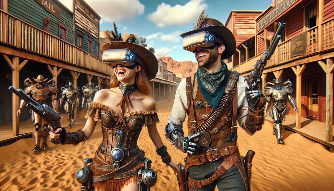 Žuti igrač koji igra VR Laser Tag u VR Zvrku u Zagrebu