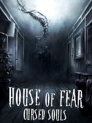 Crno čudovište u hodniku strašne kuće i natpisom House of Fear Cursed Souls