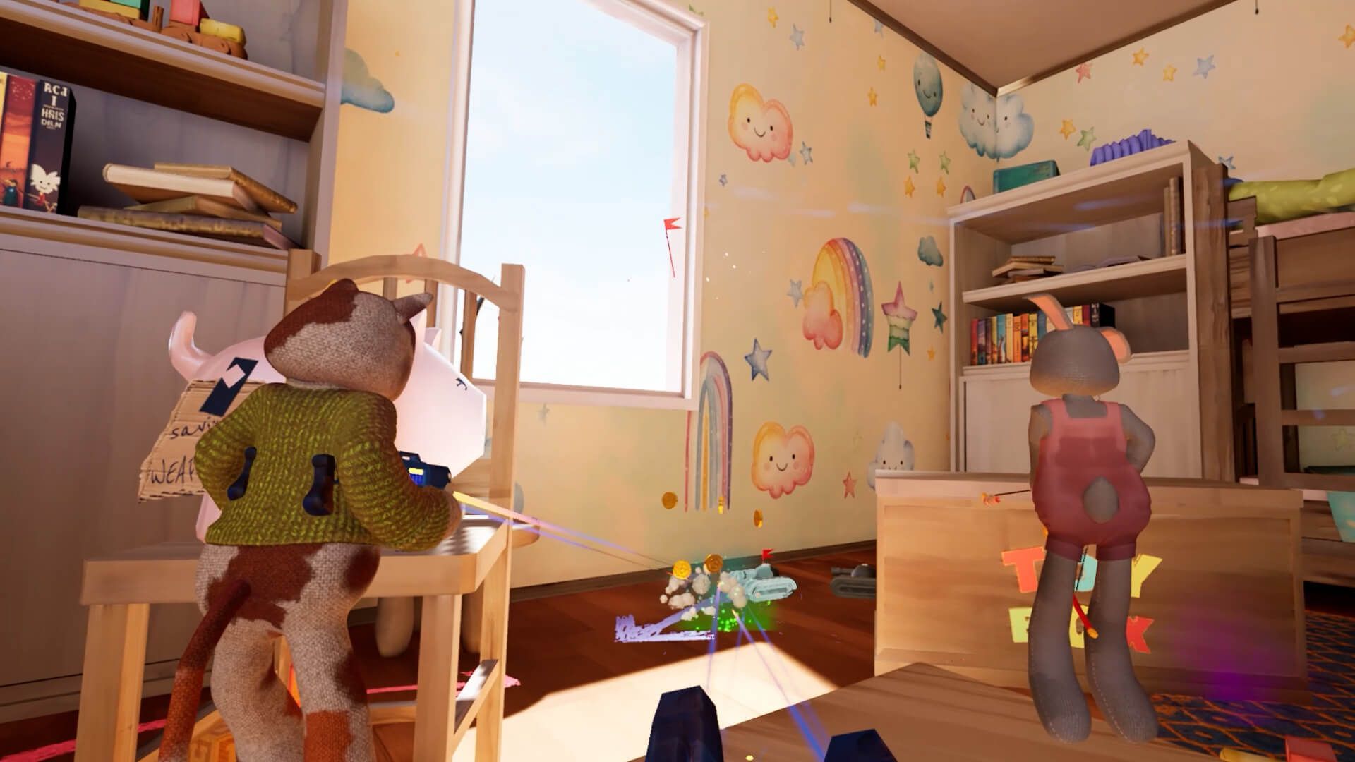 Plišani medvjedići okrenuti prema sobi virtual reality avanture plush rush