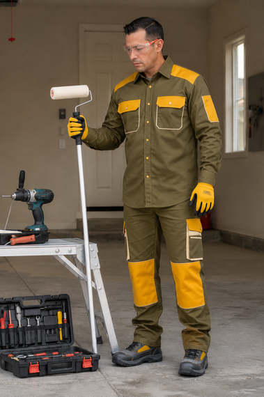 Madera epoxy flooring contractor preparing professional coating equipment
