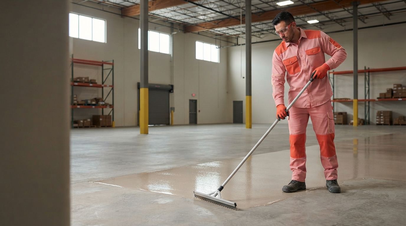 Commercial epoxy flooring installation in Madera California
