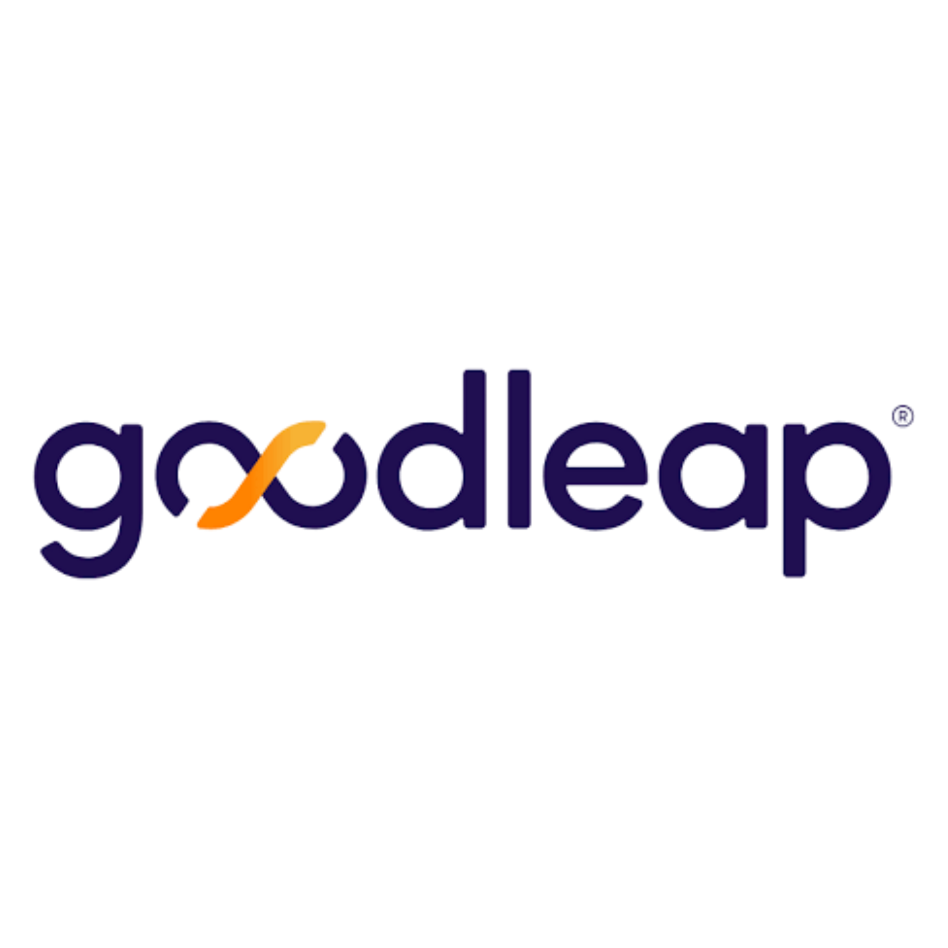 Durango HVAC Services - GoodLeap logo with dark blue text and an orange infinity symbol; white background.