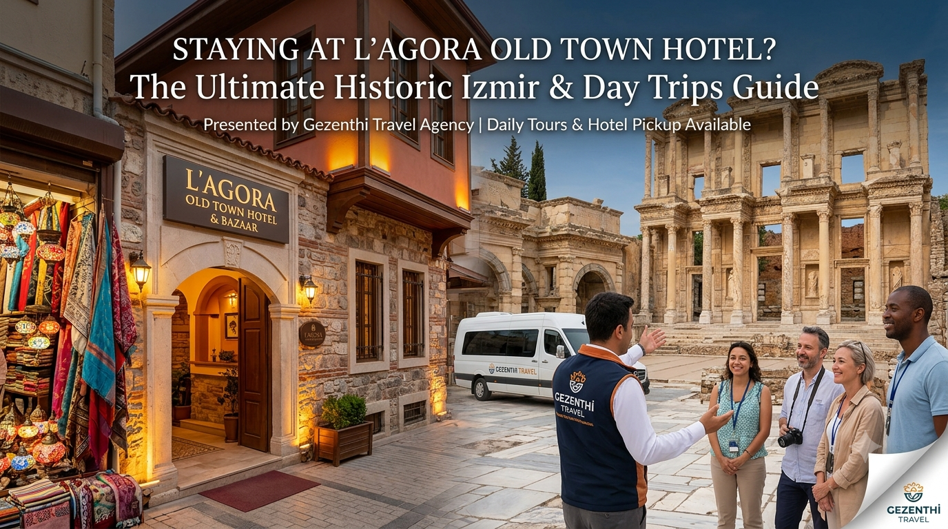 L’agora Old Town Hotel courtyard in historic Kemeraltı Bazaar Izmir