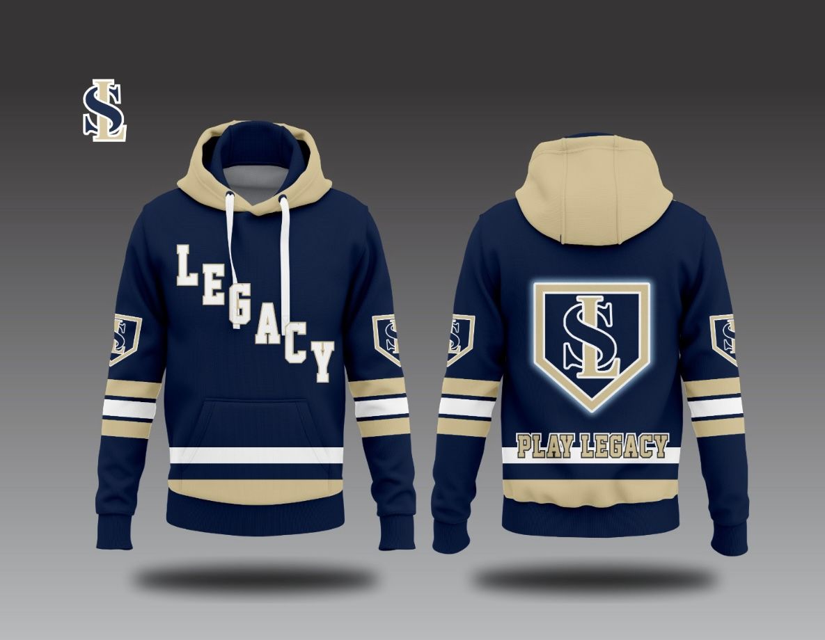 Legacy Hoodie -  Hockey style Navy/Gold/White