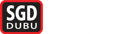 SGD DUBU black-and-red logo with white text in a rounded square